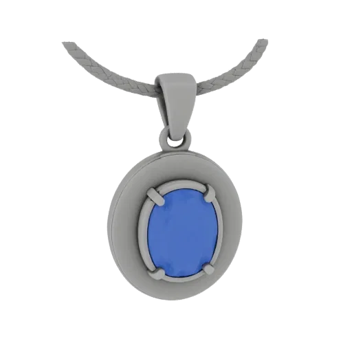 Gemstone Pendant scene ready 3D model, top-down studio render, showing pendant silhouette and surface contrast.