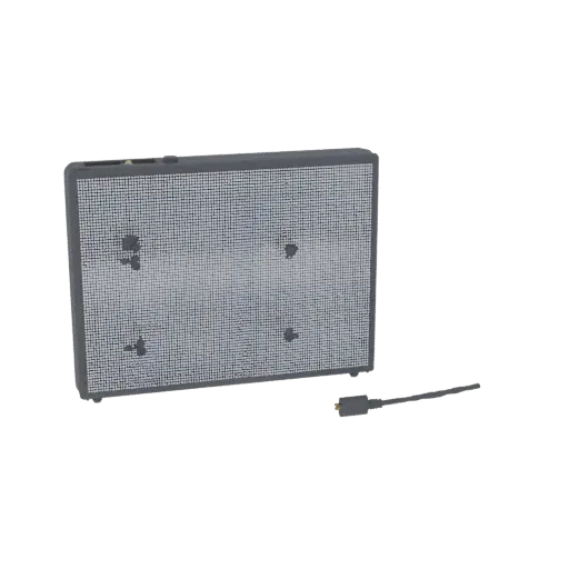 3D model of a flexible pixel LED panel with cable port, on black background