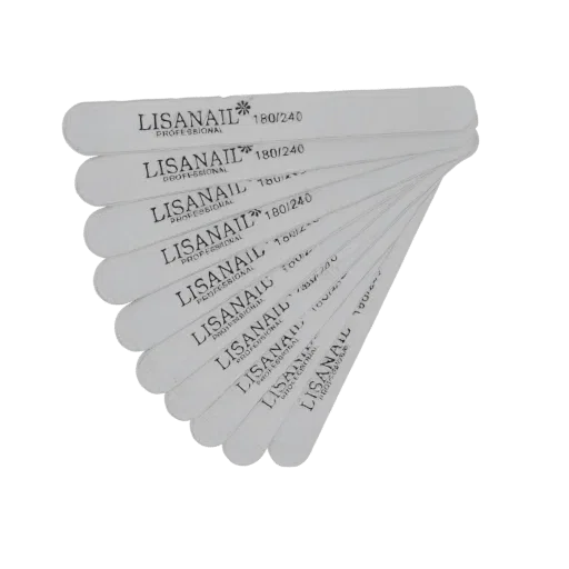 Modelo 3D de 10 limas LISANAIL Profesionales en abanico, grano 180/240.