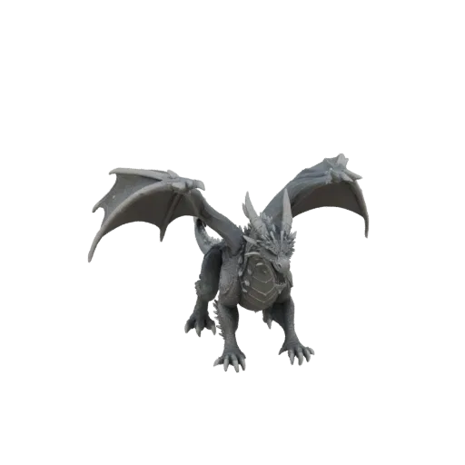 Fantasy Cinder Dragon Archer Miniature STL