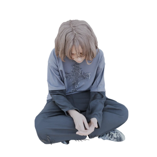 Sad Person Sitting Down