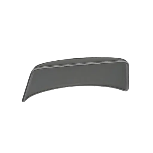 A 3D render of a dark grey curved trim accent with a thin silver line along the top edge, isolated on a white background.