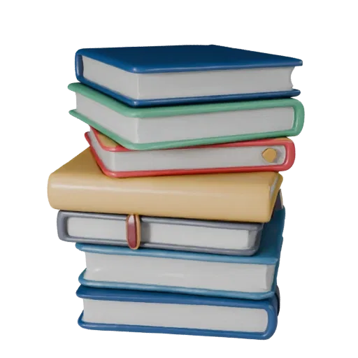 Modern Book Stack 3D model, three-quarter front view, Unity viewport, showing ceramic, recognizable everyday shapes.