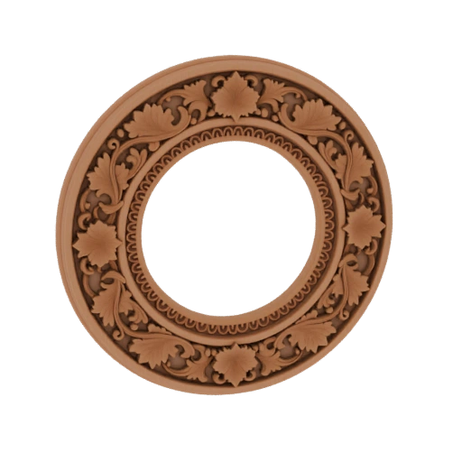 Ornate Acanthus Leaf Round Frame 3D Model