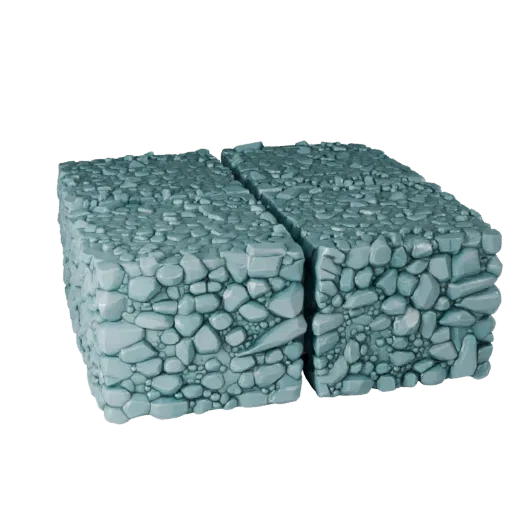 Alien Crystal Plain Tile Unreal Engine 3D model, top-down viewport view, showing layered soil, raised bases.