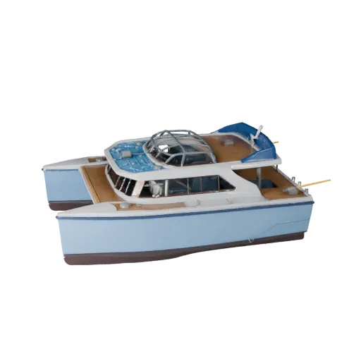 High Poly Catamaran 3D Model for Studio Renders PBR Asset