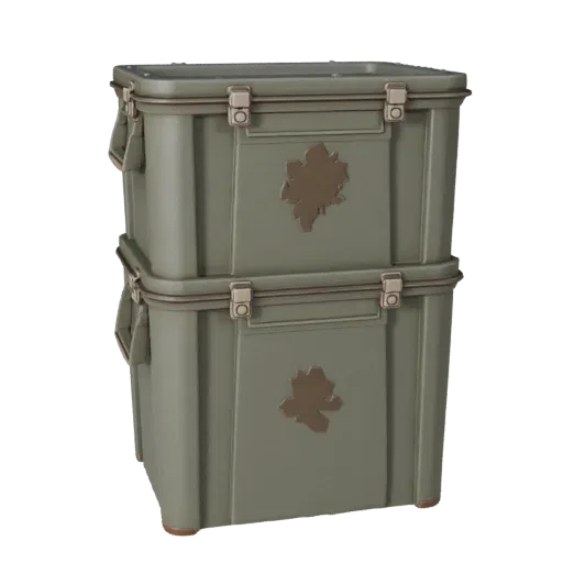 Sealed Storage Bin Realistic 3D model, three-quarter studio render, showing plastic, usable openings.