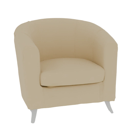 Modern Cream Barrel Chair 3D Model
