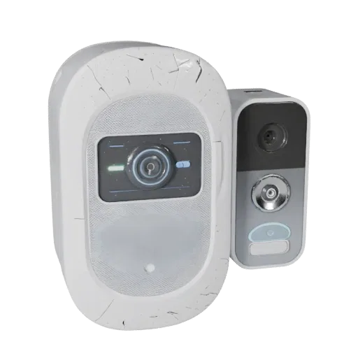 Voice Controlled Video Doorbell 3D model, three-quarter front view, AR viewer studio render, showing detail and scale.