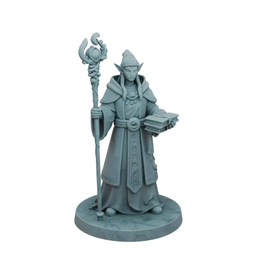 Fantasy Elf Wizard Miniature STL - Charging