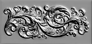 3D-Modell des Barock "Medaillon"-Flachreliefs mit floralem Ornament