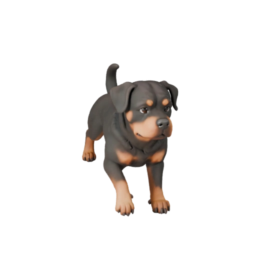 Modelo 3D de Perro Rottweiler Caricatura - Asset Estilizado para Animación