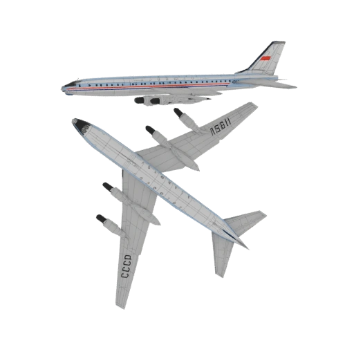 Tupolev Tu-104 Passenger Jet 3D Model