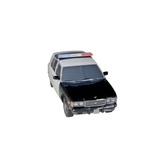 High Poly Vintage Police Car 3D Model for Studio Renders