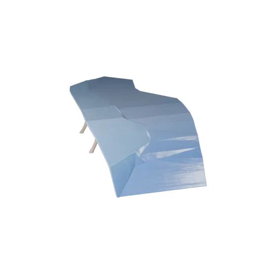 Stylized Water Spring Low Poly 3D model, game viewport three-quarter view, showing wet stone, water edges.