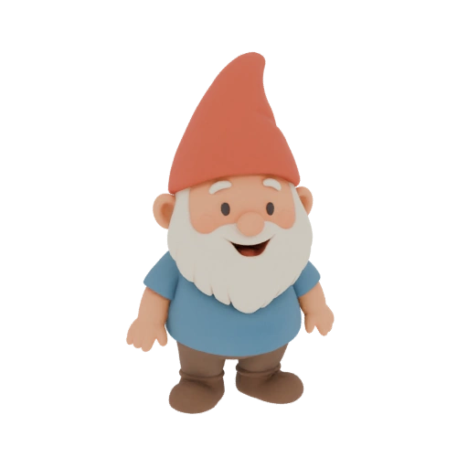 Cute Garden Gnome 3D Model