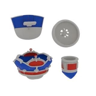 Modèle 3D prêt pour la scène, Bouton Formel Serti de Gemmes, rendu studio vue latérale, montrant la silhouette et le contrast