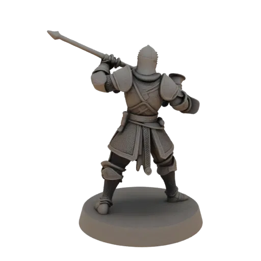 Medieval Warrior Miniature STL - Attack