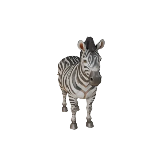 Zebra 3D-Modell, Seitenansicht Wildtier-Rendering, Blender-fertiges Tier-Asset mit Mähnen-Aufteilung, Nasenlochformen, Hufpro