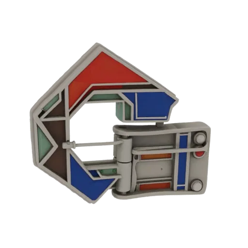 Geometric Brooch scene ready 3D model, three-quarter studio render, showing brooch silhouette and surface contrast.