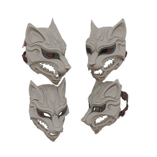Japanese Kitsune Mask 3D Model