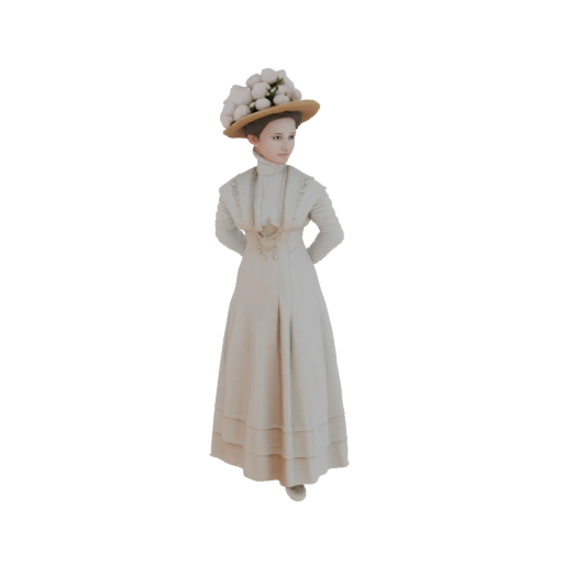 Victorian Lady with Hat 3D Model