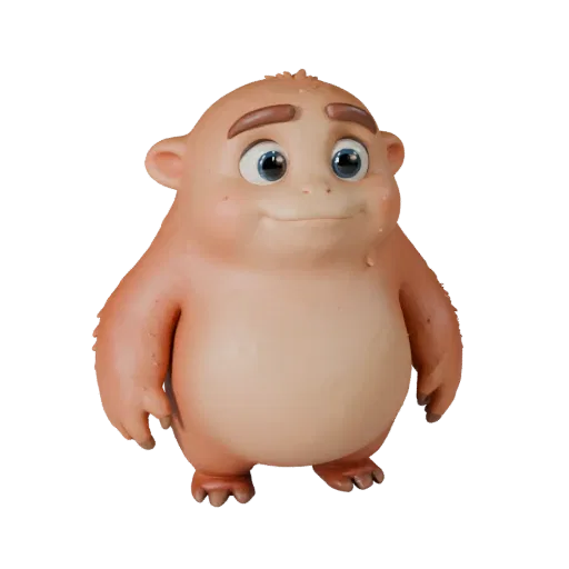 Modèle 3D de triton cartoon, rendu de la faune en vue latérale, actif animal stylisé avec plis de peau doux, proportions de m