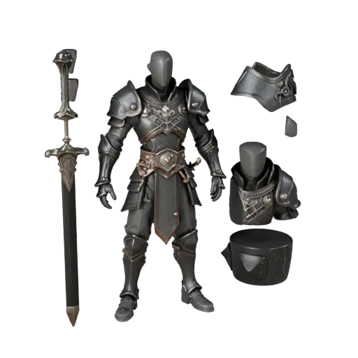 Fantasy NPC Warrior Character Model - Rigged