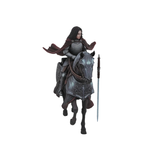 Female Knight on Horseback 3D Model