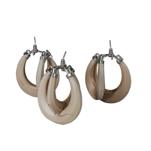 Chandelier Hoop Earrings game ready 3D model, top-down studio render, highlighting earring form and finish detail.