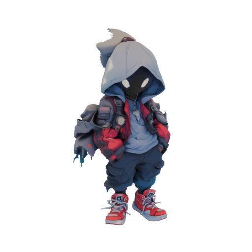 Cyberpunk Hooded Figure 3D Model
