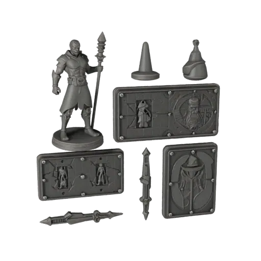 Abstract Resource Token modular kit 3D model preview showing scale, top-down kitbash view and surface detail