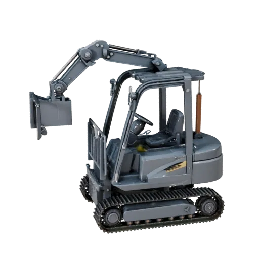 Roadwork Forklift Modular 3D model, isometric modular kit view, showing painted steel, large mechanical silhouettes.