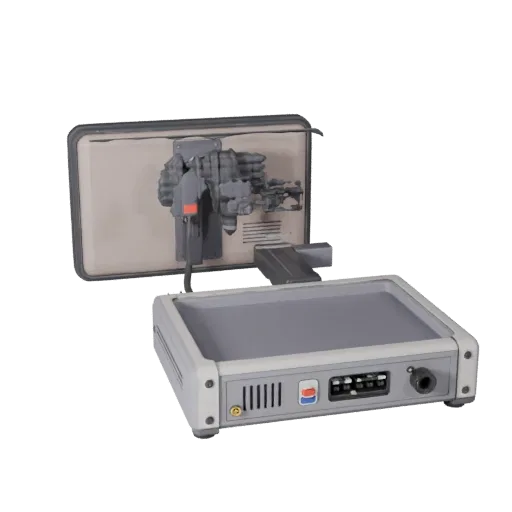 First Aid Training Monitor Stylized 3D model, stylized isometric render, showing neutral plastics, form detail.