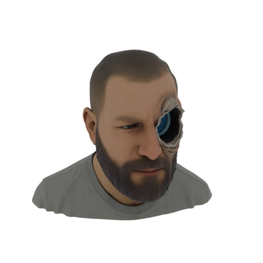 Cyborg Head with Mechanical Eye
