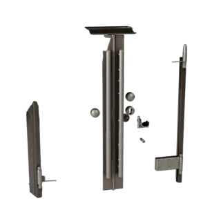 Modelo 3D de alta poligonagem do Painel de Porta Moderno Trancado, render de estúdio em close-up, mostrando dobradiças de met