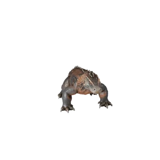 Modelo 3D STL Komodo Dragon de Alta Poligonalidade, vista isométrica, figura animal pronta para impressão com quebra de escam