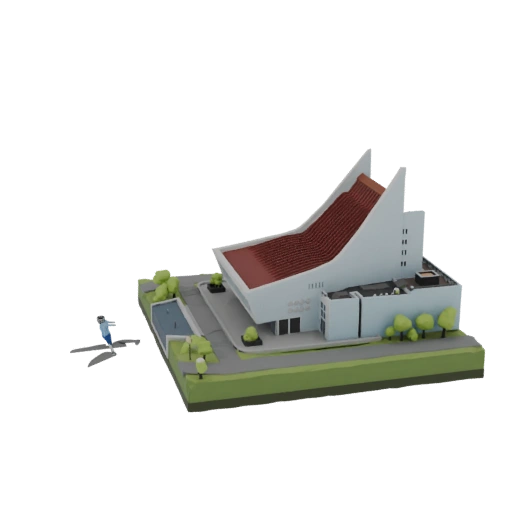 Modern Auditorium Building 3D Model