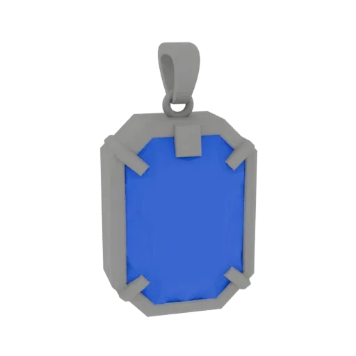 Sapphire Pendant print ready 3D model, front-three-quarter studio render, showing pendant form, surface, and scale cues.
