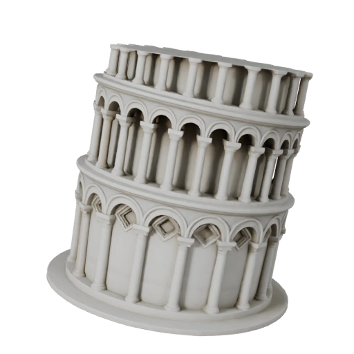 Modelo 3D Estilizado de la Torre Inclinada de Pisa - Activo para Juegos