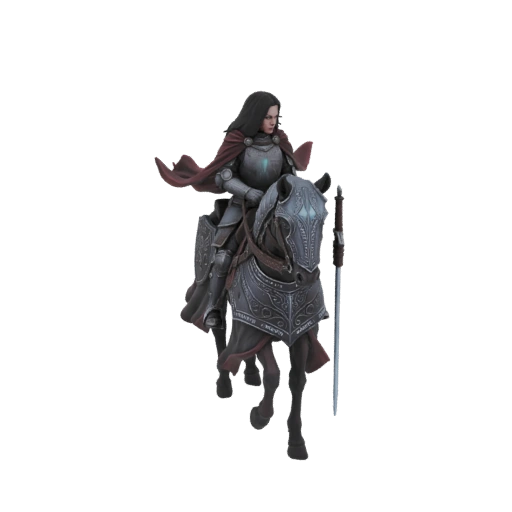 Female Knight on Horseback 3D Model