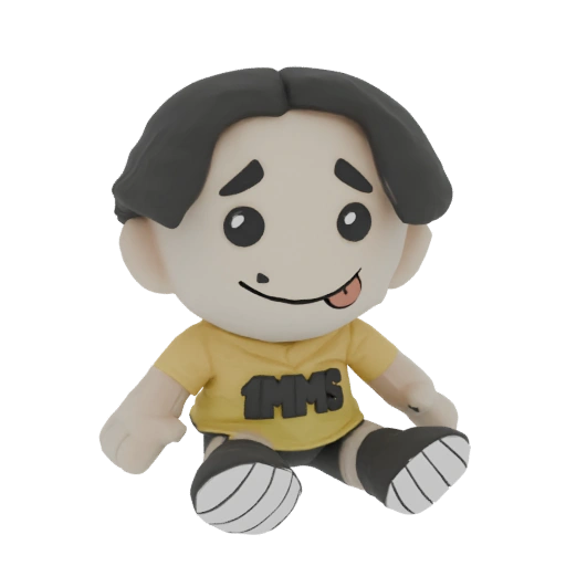 Cute Cartoon Boy Plush Toy 3D Model