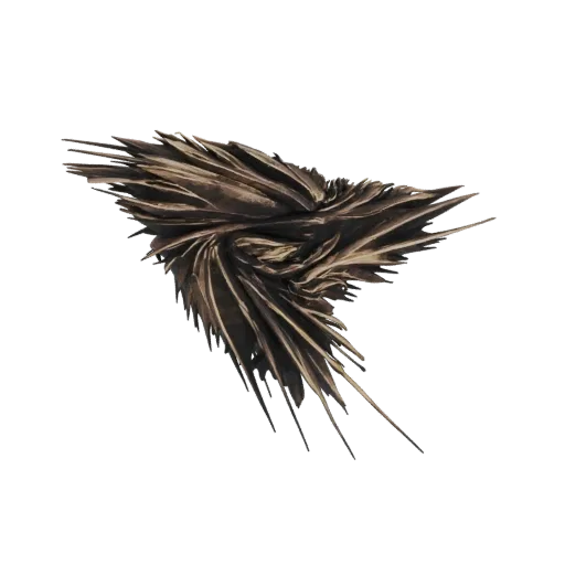 Modèle 3D de sculpture organique abstraite avec une finition métallique sombre et des protubérances pointues émanant d'une ma