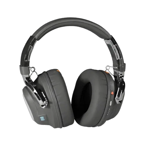 Retro Headphones Stylized 3D model, stylized isometric render, showing soft ear pads, wearable scale.
