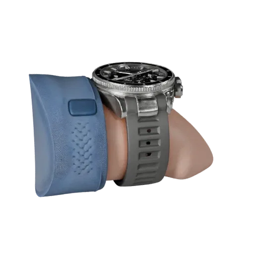 Modelo 3D Relógio Diver Chronograph, vista frontal em três quartos, renderização de estúdio com visualizador AR, mostrando ca