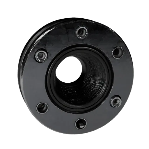Modular Pipe Flange Realistic 3D model, three-quarter studio render, showing machined metal, precise part geometry.