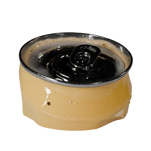 Smoothie Soda Can High Poly 3D model, close-up studio render, showing glass, container shape.