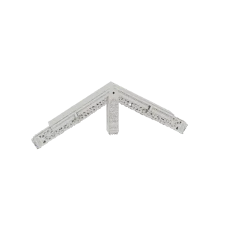 3D model of an ornate corner bracket with detailed floral carvings, presented in a clean white finish.