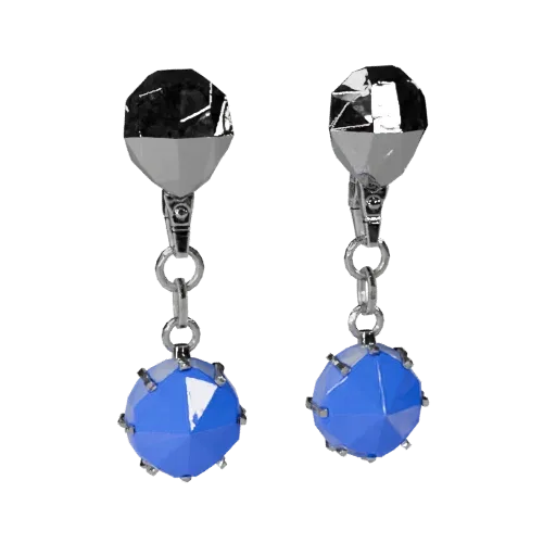 Drop Style Earrings game ready 3D model, front-three-quarter studio render, highlighting earring form and finish detail.