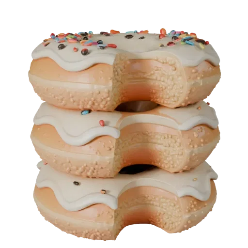 Celebration Donut Stack Printable 3D model, isometric STL render, showing cream, sweet food silhouette.